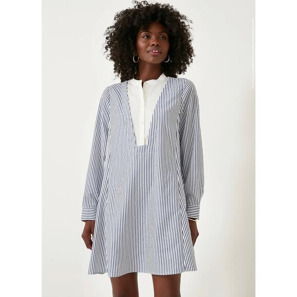 TUCKERNUCK Pomander Place Blue Striped Lottie Dress NWT Size Large - Picture 2 of 11